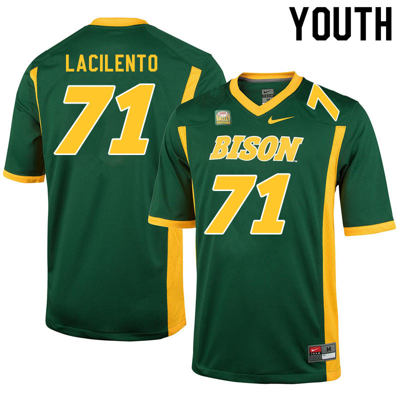 Youth #71 Luke LaCilento North Dakota State Bison College Football Jerseys Sale-Green